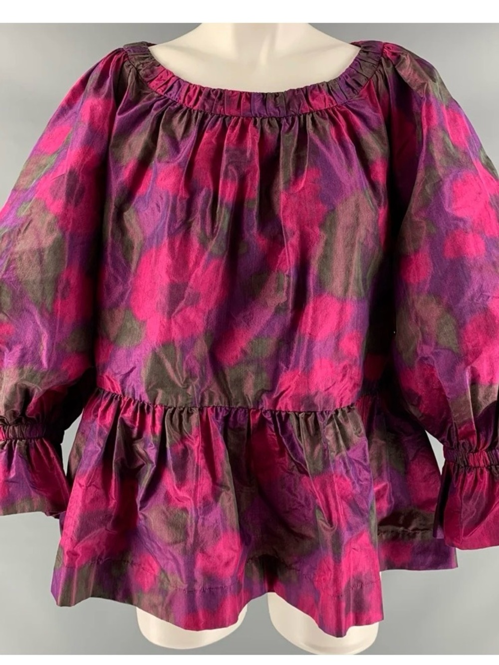Marc Jacobs Pink Purple Floral Peasant Blouse